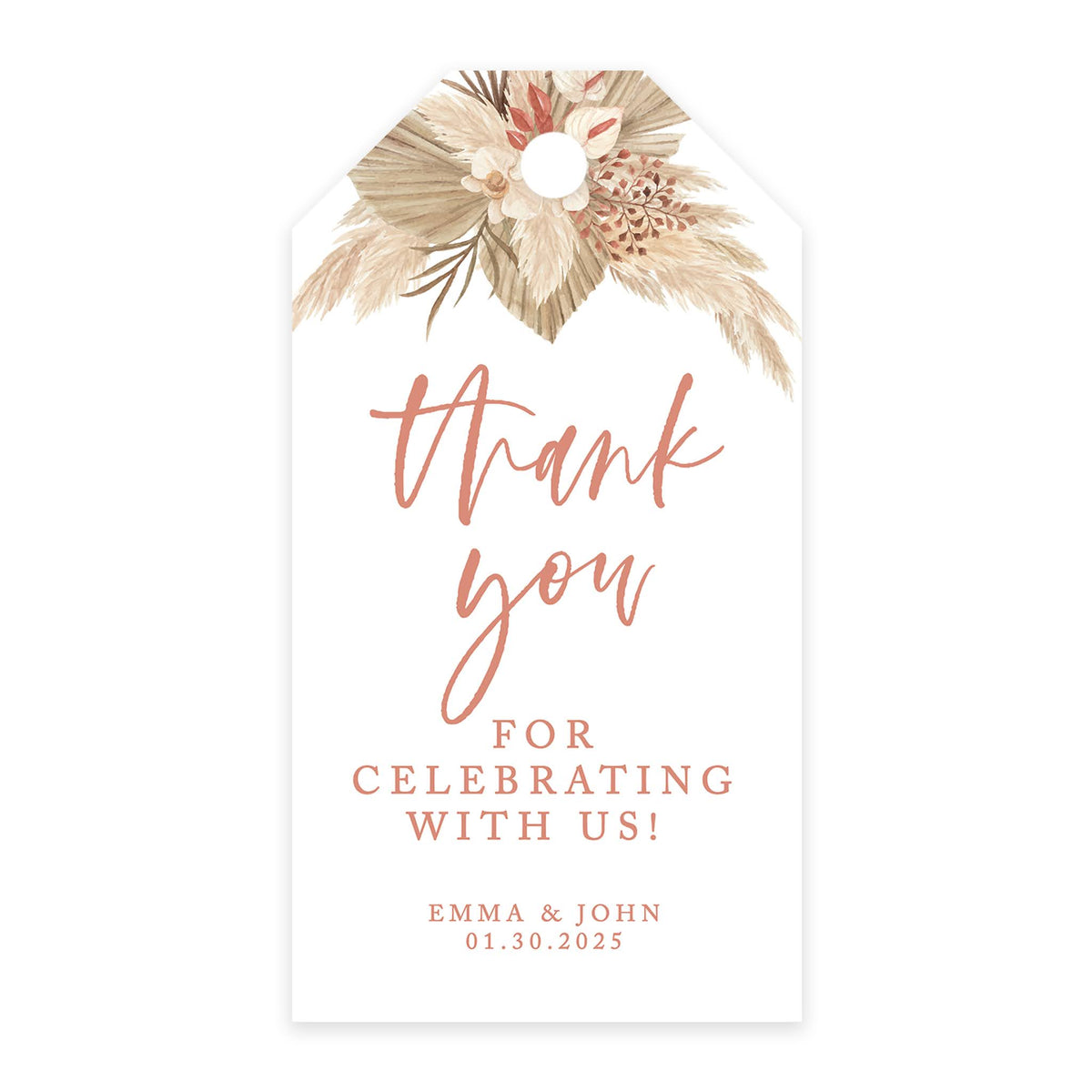 Koyal Wholesale Thank You for Celebrating with US Favor Tags Navy Blue Watercolor Cardstock Gift Tags with Bakers 100-pk, White